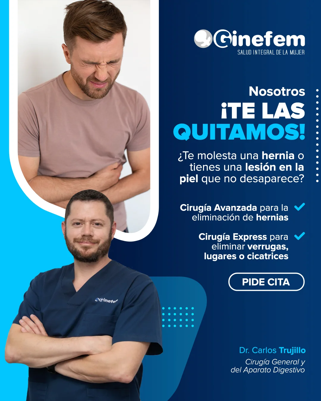 Cirugía de eliminación de hernias y lesiones menores